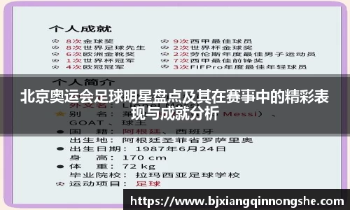 北京奥运会足球明星盘点及其在赛事中的精彩表现与成就分析